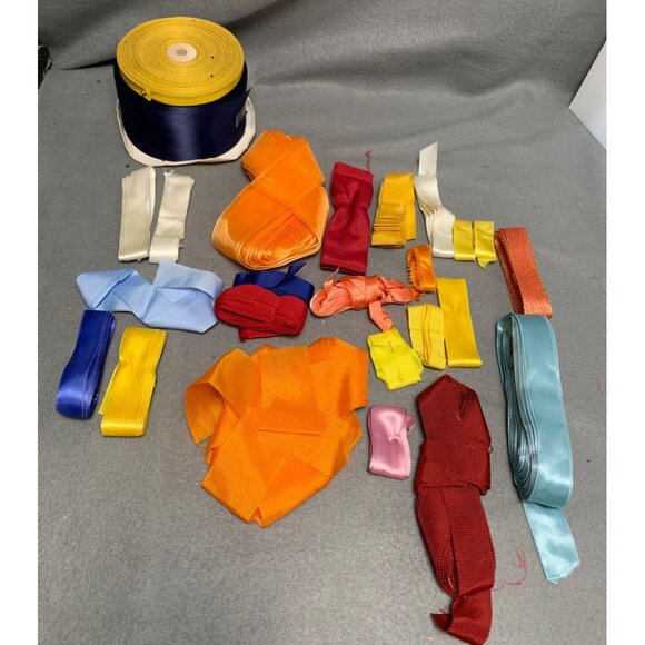 Mixed Assorted Craft Ribbon Collection - Satin & Grosgrain - Vibrant Colors - 10 - Picture 2 of 11